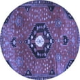 thumbnail image 1 of Ahgly Company Indoor Round Medallion Blue Traditional Area Rugs, 6' Round, 1 of 4
