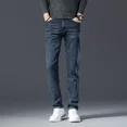 thumbnail image 2 of Pantalones vaqueros ajustados y elásticos para hombre, pantalones vaqueros ajustados para hombre, pantalones pitillo ajustados con bolsillos, tendencia informal 2024, otoño coreano, XS, 2 of 5