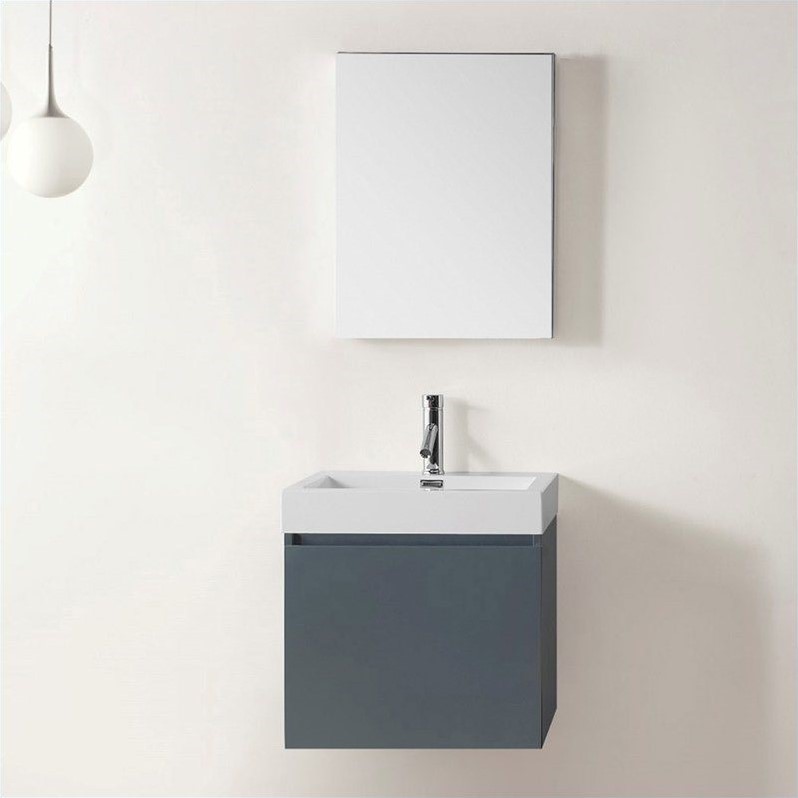 Virtu USA Zuri 23" Single Bathroom Vanity in Gray