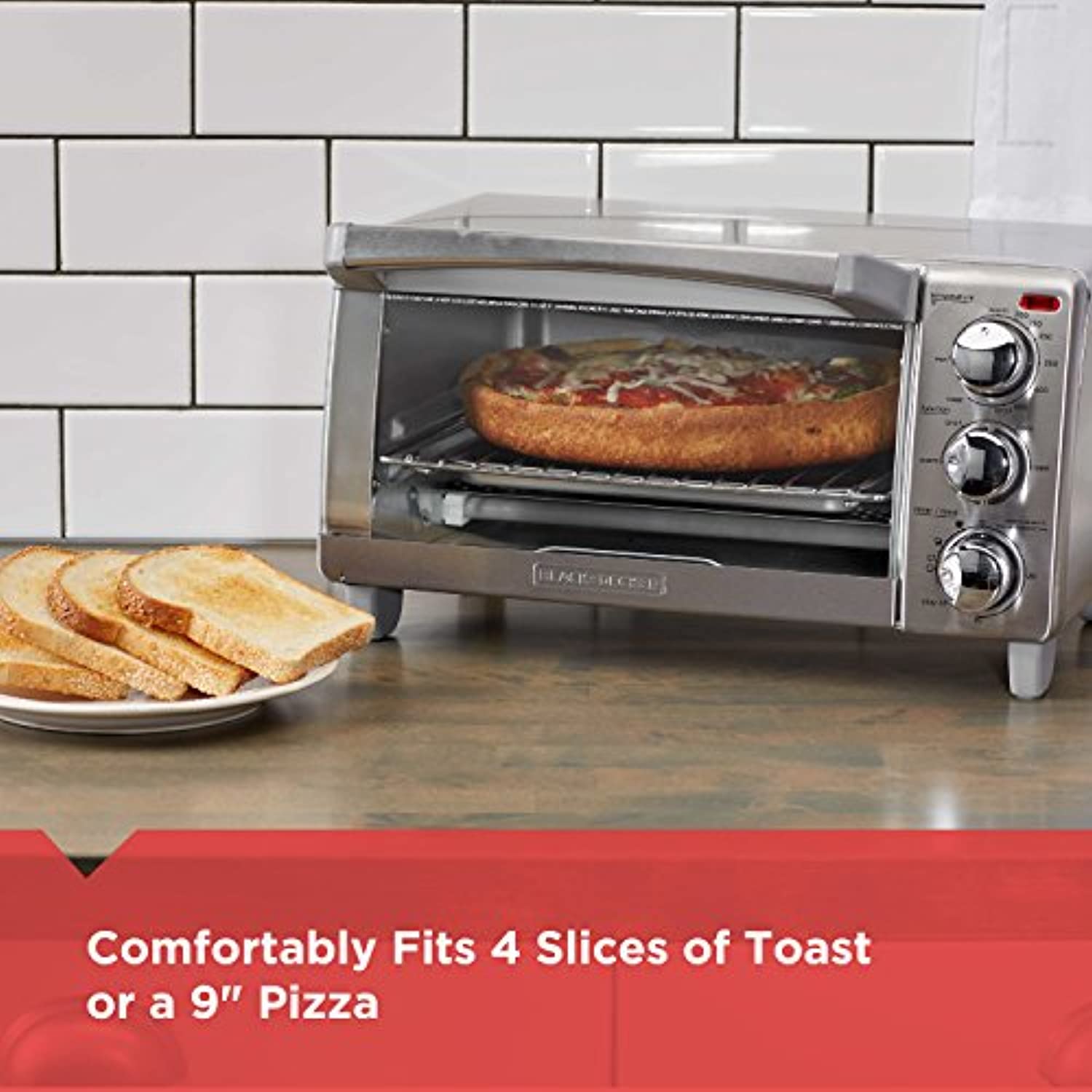 BLACK+DECKER 4-Slice Toaster Oven with Natural Convection, Stainless Steel, TO1760SS - image 3 of 8