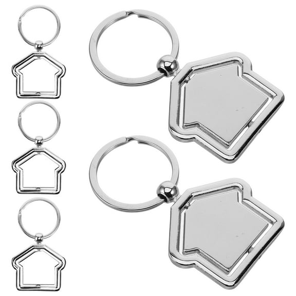 Masteelf 5pcs Metal House Keychain Rotatable House Shaped Keyring for New Homeowners Cute Keychain for Handbag Backpack Wallet