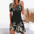 thumbnail image 1 of Fankiway Robe Décontractée à Col Rond pour Femmes Manches Courtes Imprimé Floral Robe Ample Robes de Plage Robes d'Été pour Femmes Robes pour Femmes Grande Taille Liquidation, 1 of 8