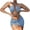 05# Light Blue, variant on Women's 3 Piece Criss Cross Halter Bikini Set Sexy Cutout Wrap Strappy Swimsuit with Drawstring Mesh Beach Cover Up Skirt Red M