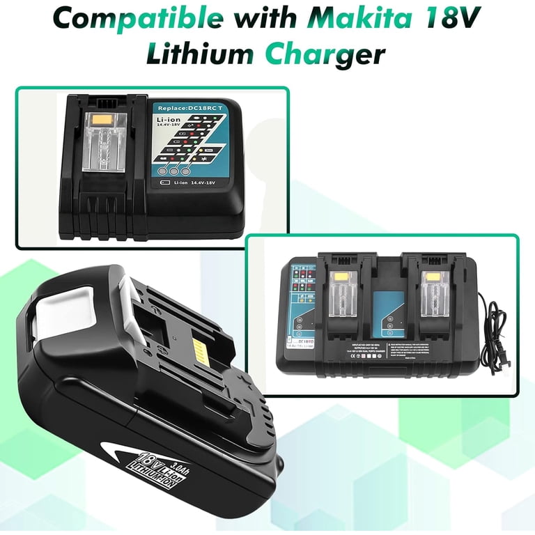 Ohyes Bat 18V Lithium Replacement Battery, 3.0Ah, for Makita