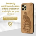 thumbnail image 2 of Case Yard Wooden Case Outside Soft TPU Silicone, Slim Fit Shockproof Wood Protective Phone Cover for Girls Boys Men and Women, Supports Wireless Charging Bird of Prey Design case for iPhone-11-Pro, 2 of 7