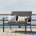 thumbnail image 1 of YODOLLA Outdoor Wicker Patio Bench, Rattan Loveseat with Backrest and Armrests, Black, 1 of 9