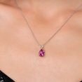 thumbnail image 3 of Gem Stone King 14K White Gold Pure Pink Mystic Topaz Pendant Necklace for Women | 1.60 Cttw | Gemstone November Birthstone | Pear Shape 9X6MM | With 18 inch Chain, 3 of 6