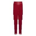 thumbnail image 6 of TSSOE Girls Modern Jazz Dance Outfits Tiered Tassels Latin Cha Cha Salsa Dance Crop Top with Pants Set for Competitions Burgundy 6, 6 of 7
