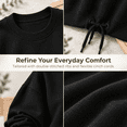 thumbnail image 4 of Jsaierl Womens Sweatshirts Fall Solid Color Round Neck Sweatshirt Cozy Basic Pullover Soft Jogging Long Sleeve Shirts, 4 of 9