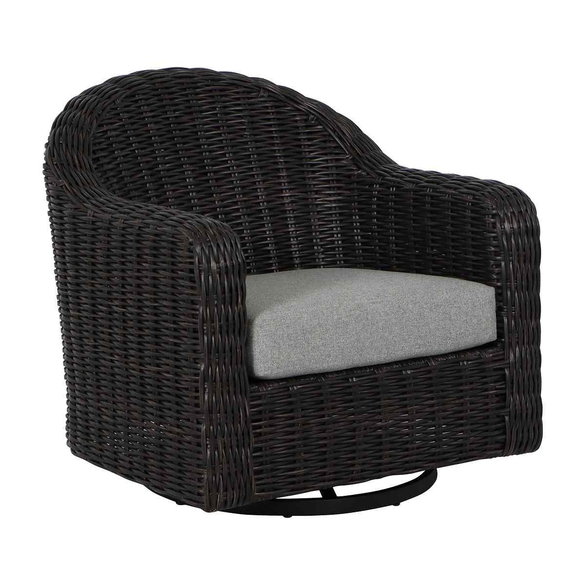 Better Homes & Gardens Bellamy Outdoor Barrel Back Chair, Dark Brown
