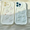 thumbnail image 4 of Funda Compatible Con Samsung A14 A13 A12 A53 A51 A52 A03 A04E A50 A30S A32 A34 A22 A23 A54 A24 A33 A30S Wave 3D Pearl Love Phone Case TPU Suave A Prueba De Golpes Protección Trasera, 4 of 4