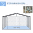 thumbnail image 4 of PawHut Dog Kennel Outdoor Dog Run w/ Canopy, 13' x 13' x 7.6', 4 of 10