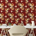thumbnail image 2 of Ambesonne Floral Peel & Stick Wallpaper for Home, Retro Botanical Pattern Wild, 13"x100", Ruby Amber Grey Teal, 2 of 5
