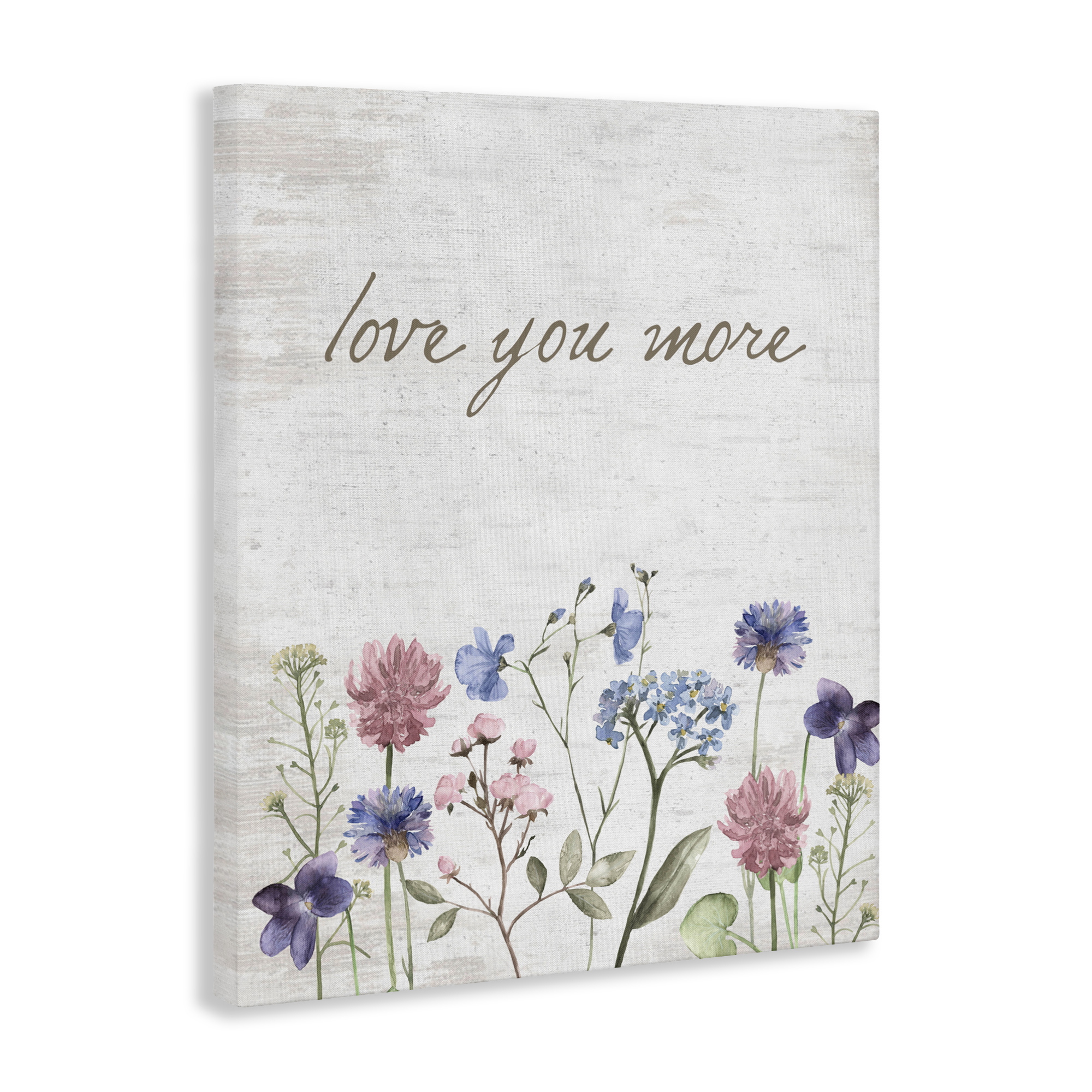 Love You More Wildflowers Canvas Wall Art, design by Lettered and Lined