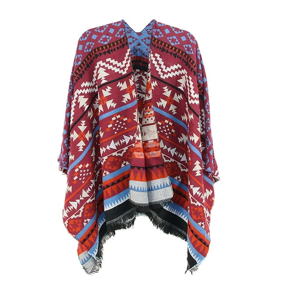 Aoochasliy Winter Scarfs Christmas Clothes Women Warm Oversized Printing Blanket Cape Wraps Shawl Cardigans