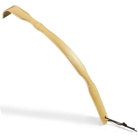RENOOK Oversize Curved Bamboo Back Scratcher Long Handle - 1 PC Thicken Wooden Back Scratchers for Men and Women, Body Itching Assistant, Novel Gifts for Friends and Family.