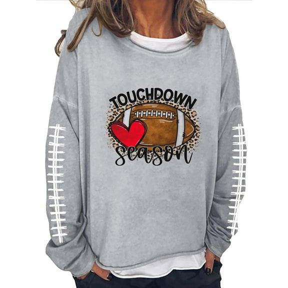 AOOCHASLIY Christmas Tops Women's Large Tie Dyed Printed Round Neck Casual Long Sleeved Hoodie