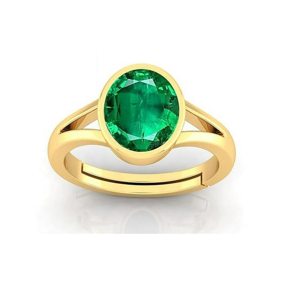 8.25 Ratti Panna Stone Original Certified Panna Stone Emerald Ring Adjustable Woman Man Ring