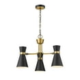 thumbnail image 2 of Z-Lite Soriano 3 Light Steel Chandelier in Matte Black and Heritage Brass, 2 of 7