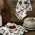 thumbnail image 3 of RECYCO Christmas Waffle Kitchen Towel Set of 2 - Quick Dry Microfiber Sustainable Dish Towels - Ultra Absorbent Reusable Cleaning Tea Towels - Lightweight Hand Towels,16”x 28”, Gingerbread Joy, 3 of 8