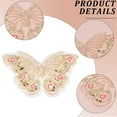 thumbnail image 6 of 2Pcs 3D Butterfly Sequin Applique Pink Polyester Butterflies Embroidery Appliques Bling Pearl Beaded Paillette Lace Tulle Patches for Sewing Making Crafts Dresses Wedding Clothes DIY Supply, 6 of 6