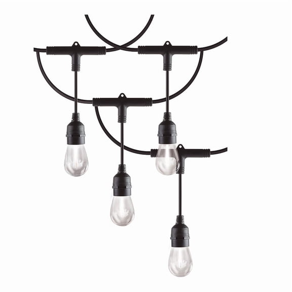 Serie de luces Aksi IP65 E27 con 12 focos S14 7.3 cm Luz Cálida