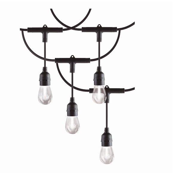 Serie de luces Aksi IP65 E27 con 12 focos S14 7.3 cm Luz Cálida
