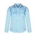 thumbnail image 6 of Admvng Womens Tops Satin Silk Casual Loose Long Sleeve Office Work Tops S-5XL, 6 of 9