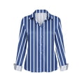 thumbnail image 5 of Striped Button Down Shirts for Women Striped Long Sleeve Collared Blouse Tops Business Office Oversized Boyfriend Blouses Collared Work Tops Shirt, 5 of 5