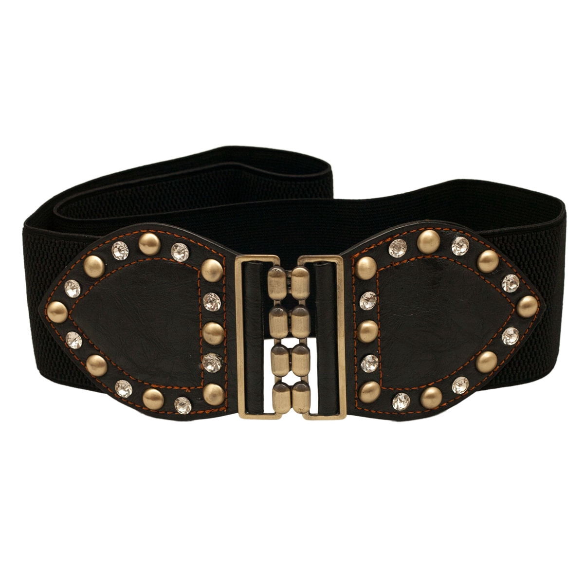 4877 Evogues Plus Size Rhinestone Pendant Buckle Metal Elastic Waist Belt Layered rhinestone buckle plus size elastic belt -id.wh22516 main image 3