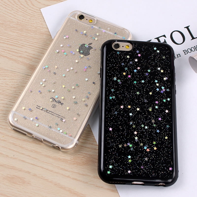 nicotine Pef Oneindigheid For iPhone 6 4.7" iPhone 6s 4.7" TPU Rubber Gel Skin Stars Holographic Case  Cover Sparkle Shiny Glitter (Clear) - Walmart.com