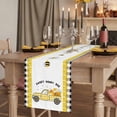 thumbnail image 2 of Table Runners 108 Inches Long Dress Scarves, Yellow Truck Farmhouse Coffee/Dining/Kitchen Table Runner for Living Room, Spring Bees Daisy Honey Black Buffalo Lattice 13x108 Inch, 2 of 9