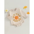 thumbnail image 3 of Mialoley Sister Matching Romper Outfits Letter Flower Print Long Sleeve Toddler Sweatshirt Fall Clothes, 3 of 9