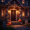 thumbnail image 6 of Thanksgiving Fall Halloween Decoration for Home Indoor Outdoor Clearance Under $5.00!Black Artificial Maple Leaf And Rattan Pumpkin And Berry Halloween Window Display And Fireplace Ornament, 6 of 6