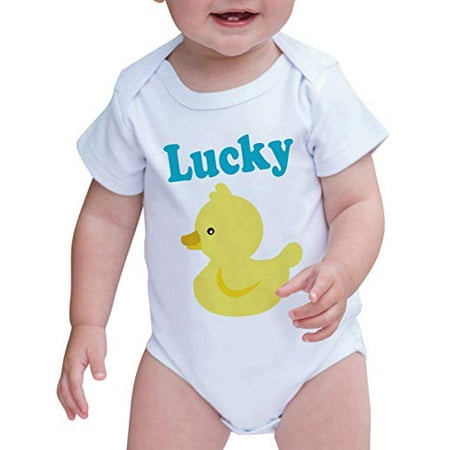 

7 ate 9 Apparel Baby Boy s Lucky Duck Onepiece Yellow and Aqua Blue