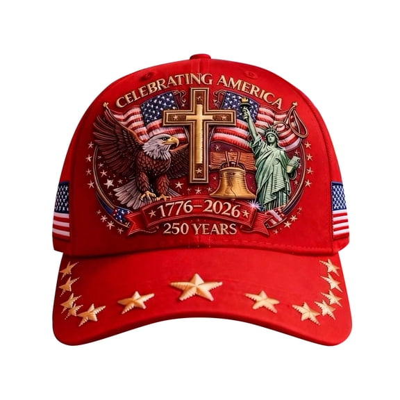 NIEWTR United States 250th Anniversary Hat USA 250th Anniversary Hat Adjustable Embroidery Patriotic Baseball Cap for Men Women(C,One Size)