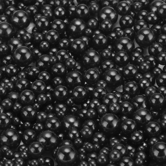 Uxcell 800 Pcs Faux Pearl for Crafting 0.12''-0.31'' No Hole ABS Round Pearls for Vase Fillers Black
