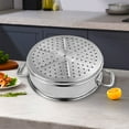 thumbnail image 5 of SOGA 3-Tier 32cm Stainless Steel Food Steamer – Stackable Vegetable & Dim Sum Pot, 5 of 8