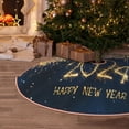 thumbnail image 4 of Salouo Happy New Year 2024 (3) Christmas Tree Skirt 30" Farmhouse Christmas Decorations Snowman Xmas Tree Skirt Tree Mat for Holiday Party Decor, 4 of 8