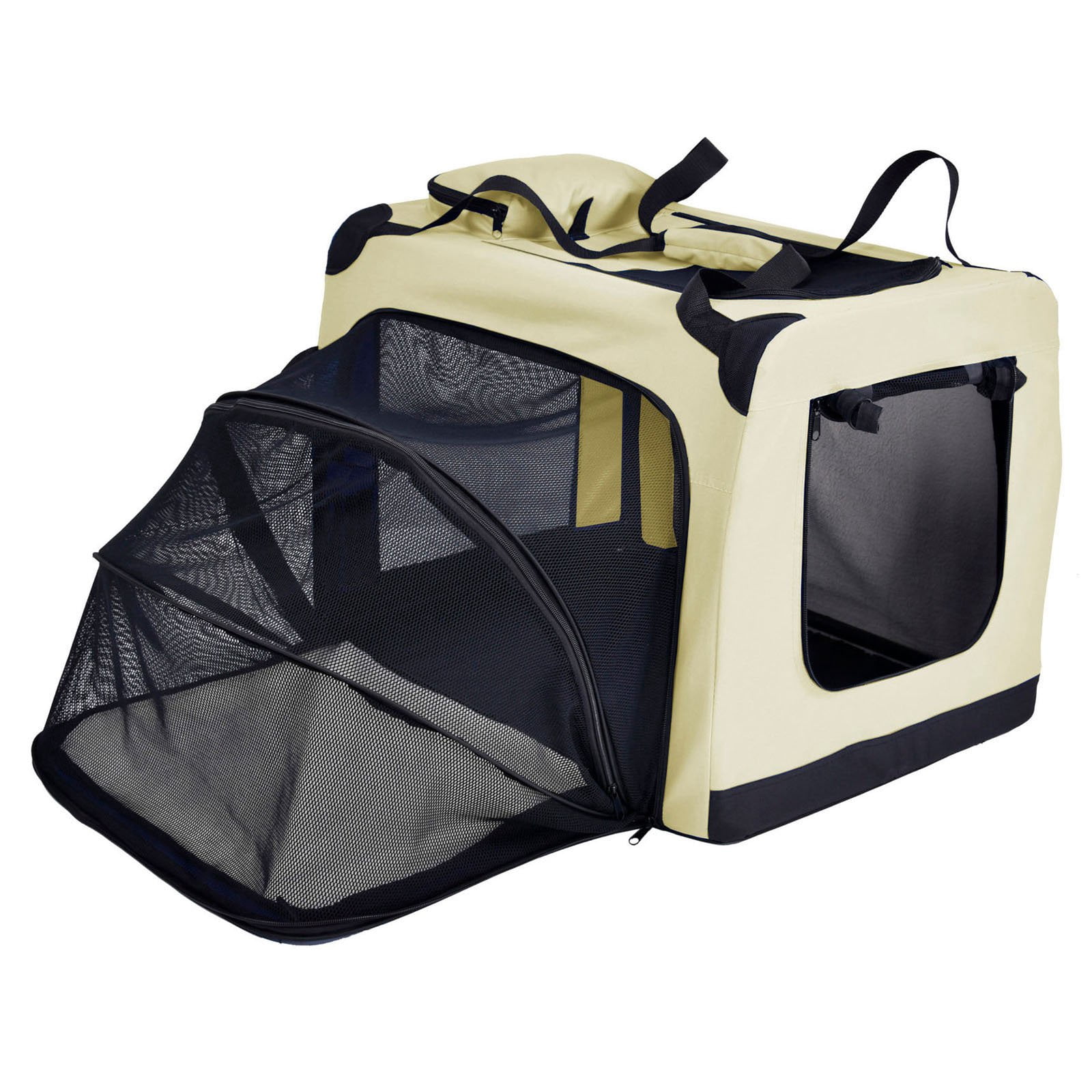 Pet Life ® 'Hounda Accordion' Metal Framed Soft-Folding Collapsible Dual-Sided Expandable Pet Dog Crate