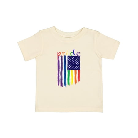 

Inktastic Painted American Rainbow Flag with Pride Gift Baby Boy or Baby Girl T-Shirt