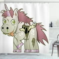 thumbnail image 1 of Ambesonne Zombie Shower Curtain, Evil Unicorn Myth, 69"Wx75"L, Green Dried Rose, 1 of 3