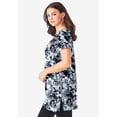 thumbnail image 3 of Roaman's Women's Plus Size Ultimate Cotton V-Neck Short Sleeve Tunic, 3 of 6