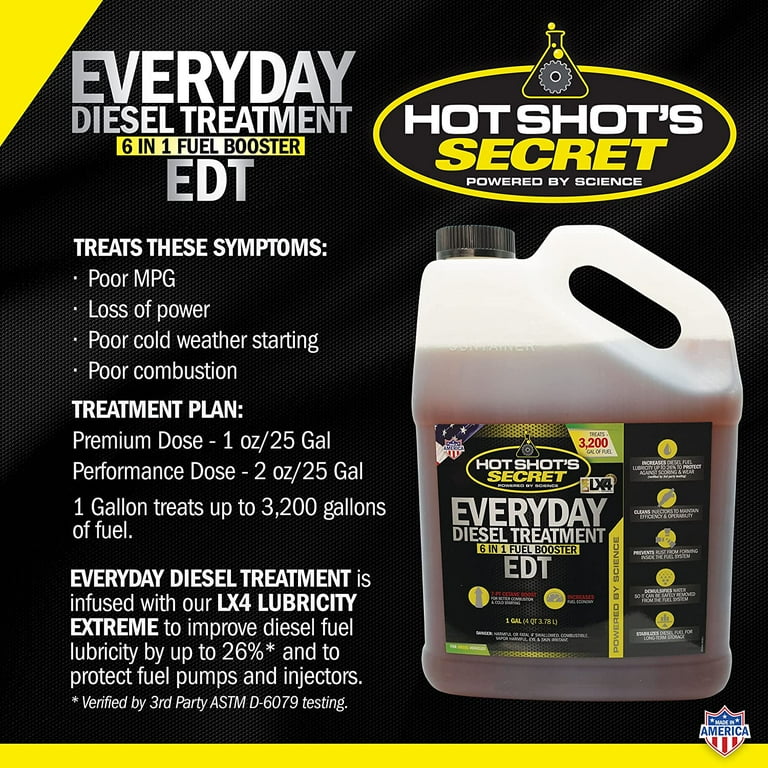 Hot Shot's Secret - HSSEDT01G Everyday Diesel Treatment - EDT 1 Gallon -  Treats Up to Gallons 
