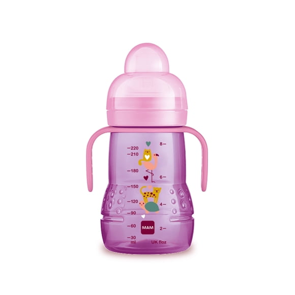 MAM Tasse d'Apprentissage, Tasses d'Apprentissage pour Bébés avec Poignées, Fille, 8 Onces