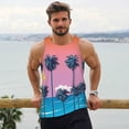 thumbnail image 6 of Fotbe Beach with Palm Trees Pattern Men's Quick Dry Workout Tank Top Gym Muscle Tee Fitness Bodybuilding Sleeveless T Shirt Breathable Workout Shirt-4X-Large, 6 of 9