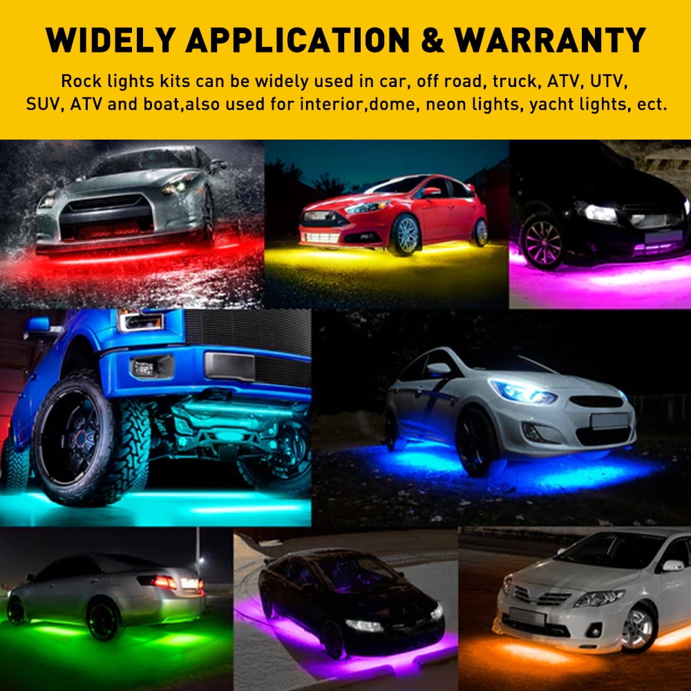 LED Strip Under Car Tube Underglow Underbody System Neon Light Kit