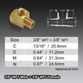 thumbnail image 2 of Boeray 2 uds 3/8 "NPT tubo hembra a 3/8" NPT tubo macho a 3/8 "NPT hembra metales latón Barstock Street Tee tubo manguera, 2 of 5