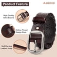 thumbnail image 4 of JASGOOD Women Leather Belts Hollow Flower Brown Belt for Ladies Jeans, 4 of 10
