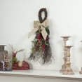 thumbnail image 2 of Northlight 24" Iced Berries and Burlap Artificial Christmas Twig Teardrop Swag, 2 of 4